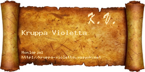 Kruppa Violetta névjegykártya